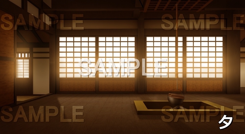 【背景素材】囲炉裏⑤ (江戸編part01-iro_07)