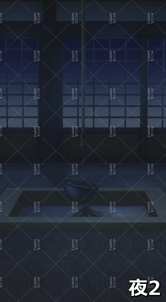 【縦 背景素材】囲炉裏⑥ (江戸編part01-iro_tate01)