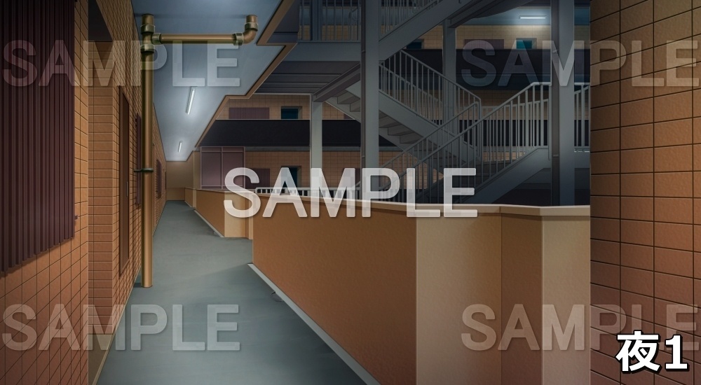 【背景素材】マンション廊下 (日常編part01&02-house001)