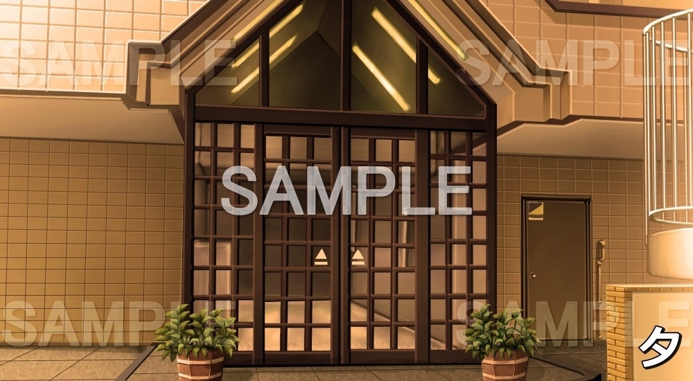 【背景素材】マンション入口 (日常編part01&02-house002)