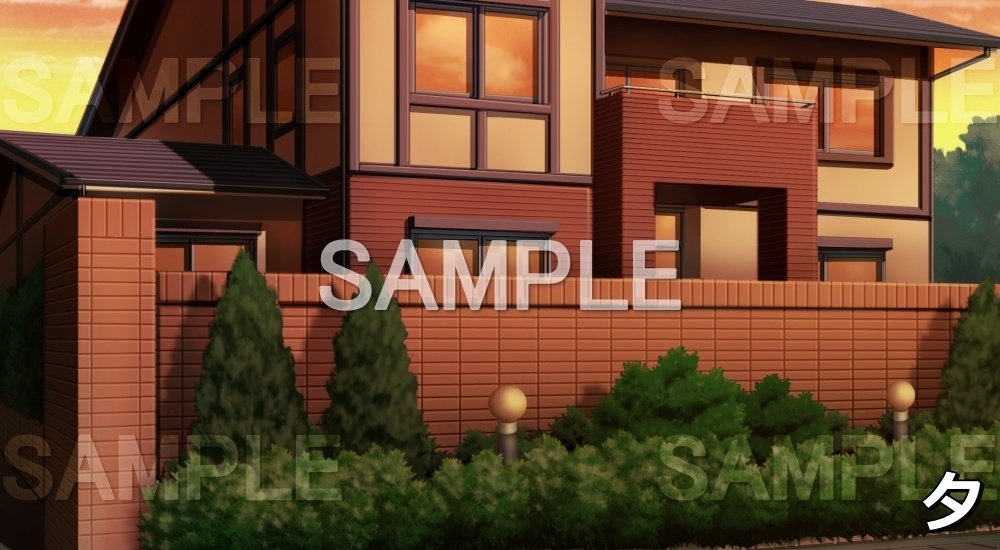 【背景素材】一軒家外観 (日常編part01&02-house006)