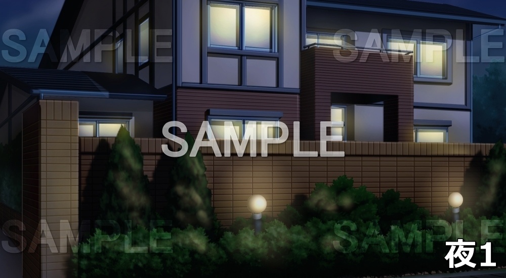 【背景素材】一軒家外観 (日常編part01&02-house006)