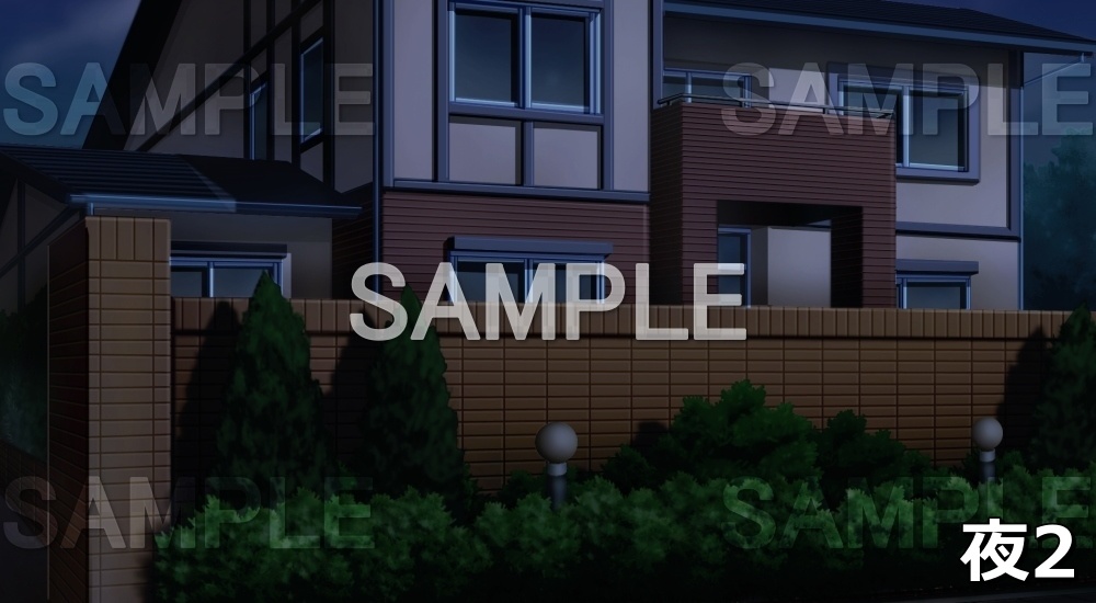 【背景素材】一軒家外観 (日常編part01&02-house006)