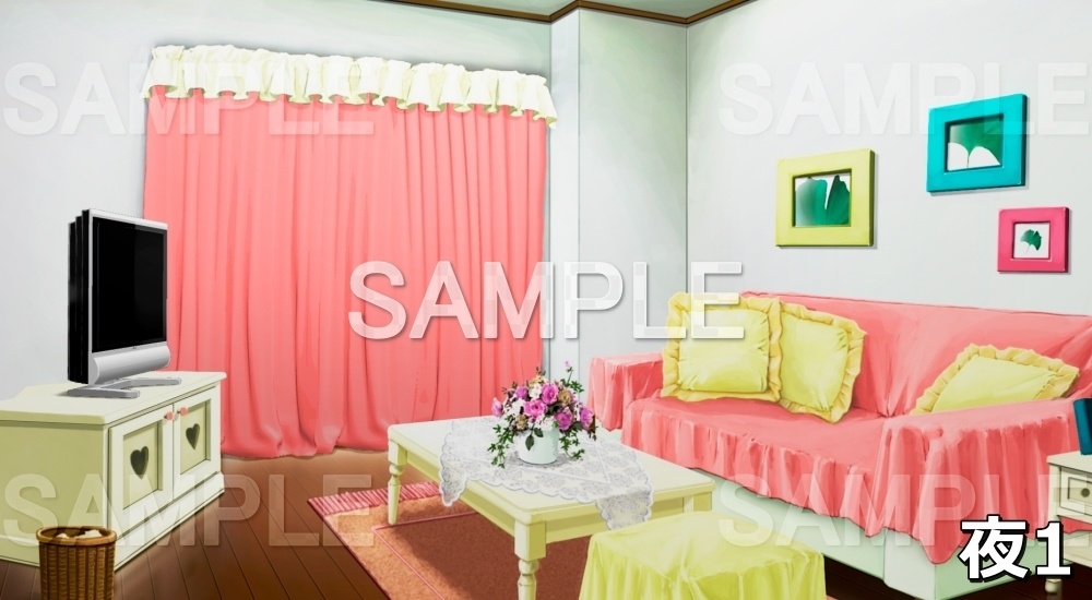 【背景素材】ファンシーなリビング (日常編part01&02-niti002)