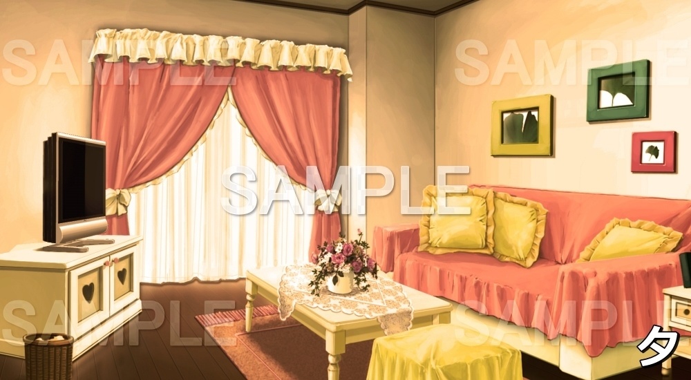 【背景素材】ファンシーなリビング (日常編part01&02-niti002)