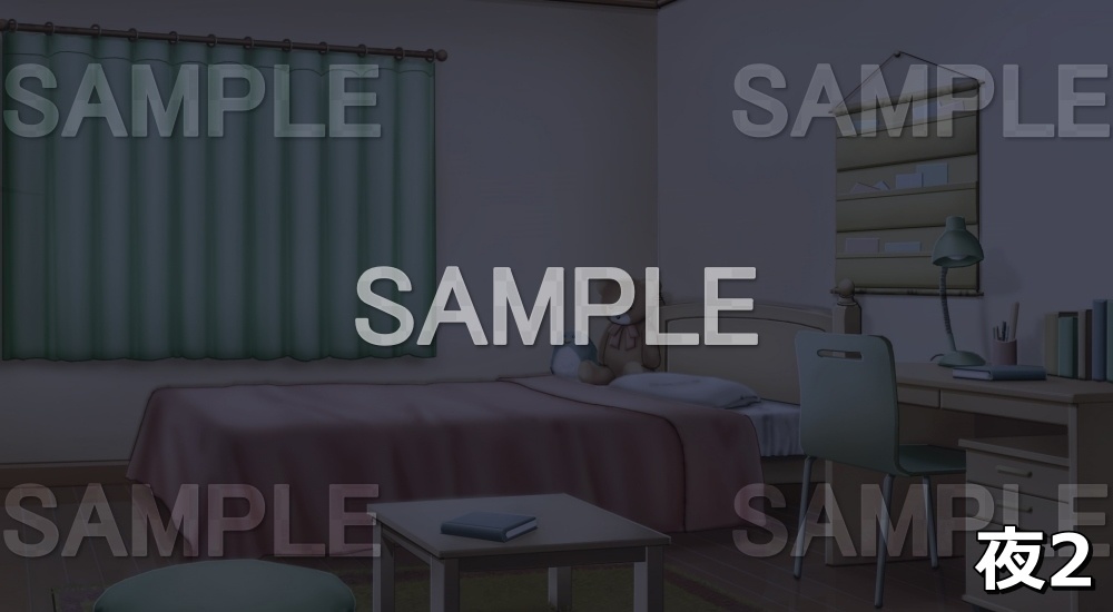 【背景素材】ぬいぐるみのあるファンシーな部屋 (日常編part01&02-niti010)