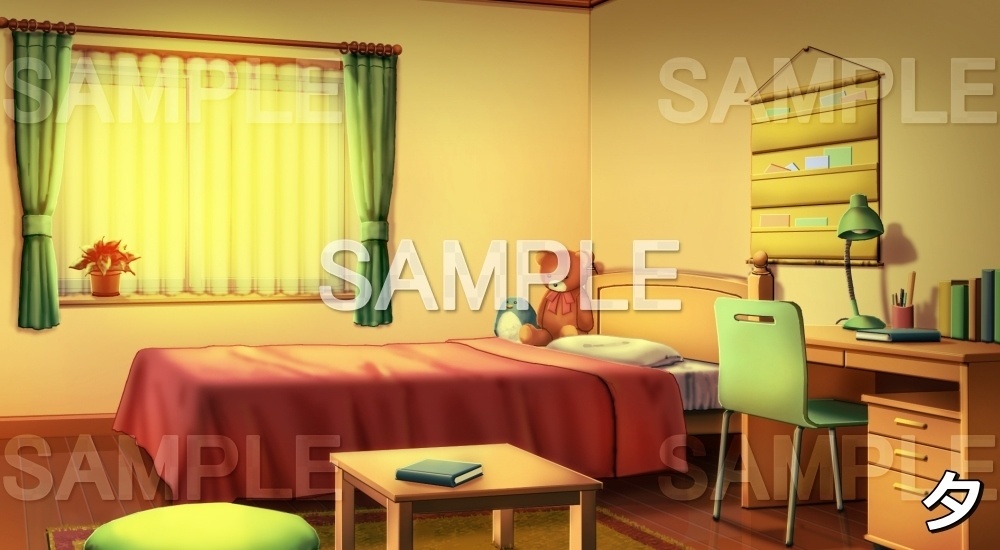 【背景素材】ぬいぐるみのあるファンシーな部屋 (日常編part01&02-niti010)