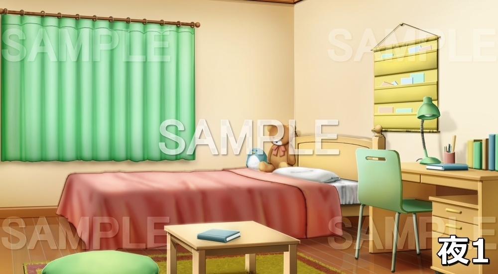 【背景素材】ぬいぐるみのあるファンシーな部屋 (日常編part01&02-niti010)