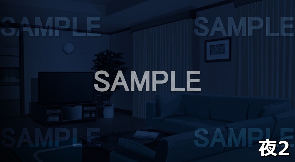 【背景素材】リビングルーム(グリーン) (日常編part01&02-niti018)