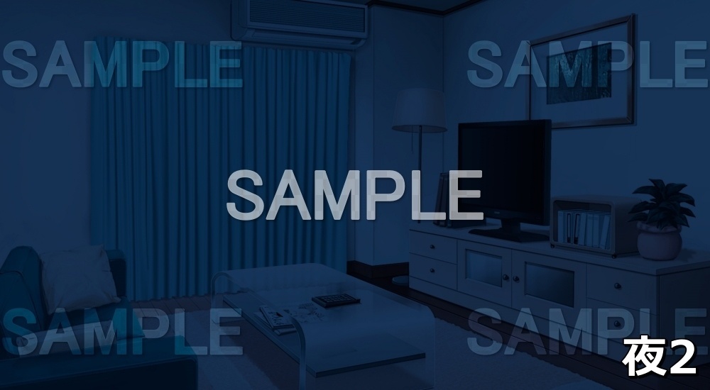 【背景素材】ナチュラルなテレビのある部屋 (日常編part01&02-niti030)