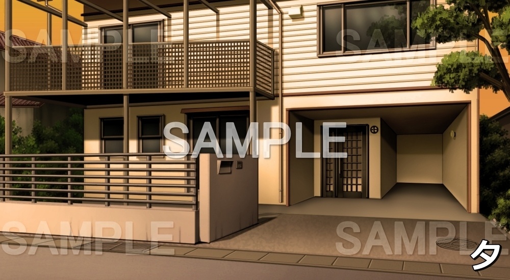 【背景素材】一軒家外観02 (日常編part03&04-house003)