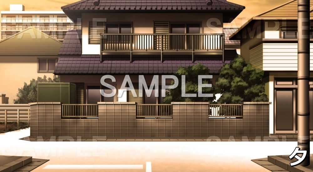 【背景素材】一軒家外観03 (日常編part03&04-house005)