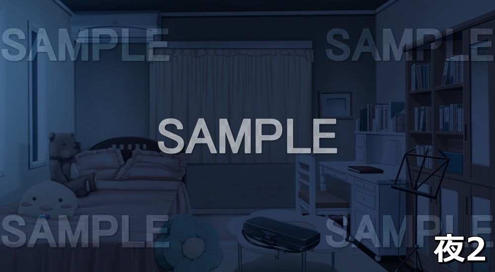 【背景素材】ぬいぐるみのある部屋(イエロー) (日常編part03&04-niti012)