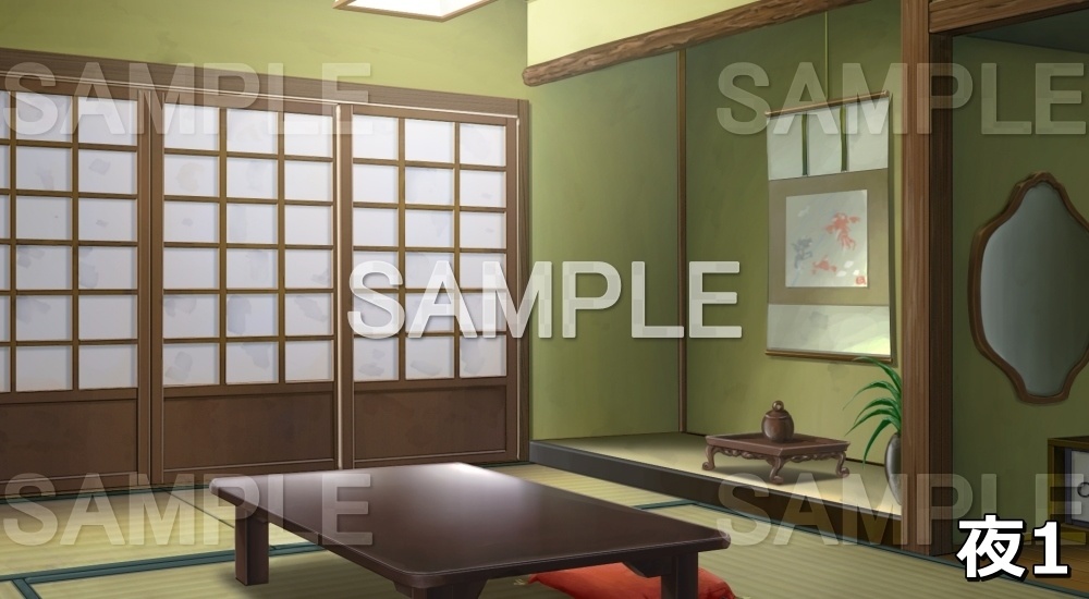 【背景素材】和室リビング (日常編part03&04-niti025)