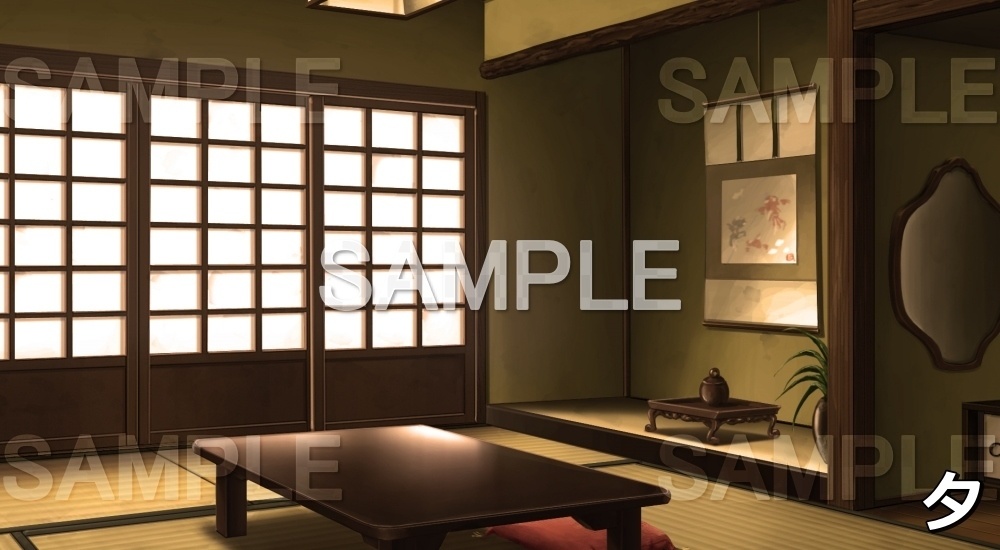 【背景素材】和室リビング (日常編part03&04-niti025)