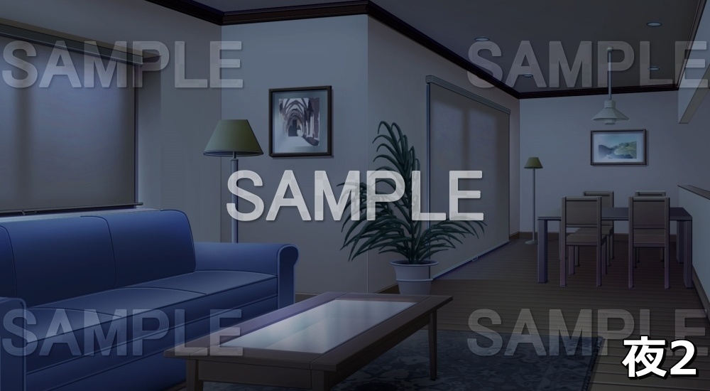 【背景素材】シンプルなリビングルーム (日常編part03&04-niti029)