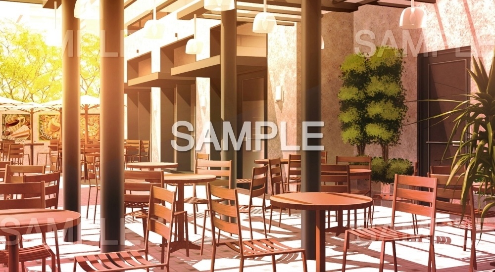 【背景素材】カフェテラス(『街編』part01-1710machi005)