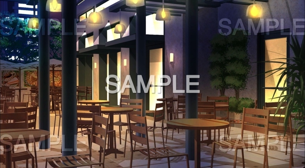 【背景素材】カフェテラス(『街編』part01-1710machi005)