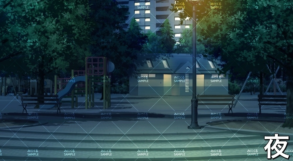 【背景素材】都会の公園(『街編』part01-tanumachi004)