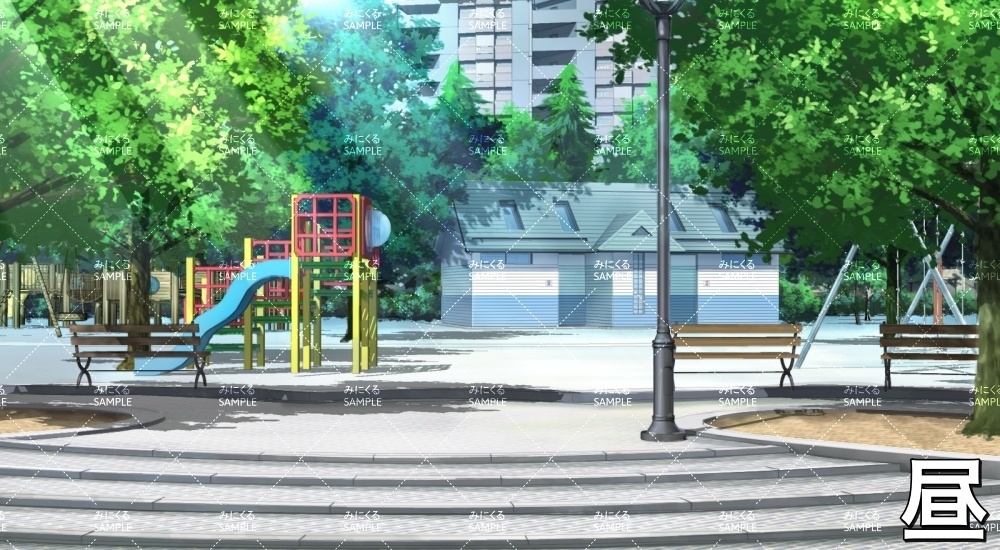 【背景素材】都会の公園(『街編』part01-tanumachi004)