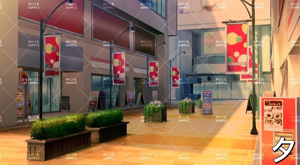 【背景素材】街中の遊歩道(『街編』part01-tanumachi006)