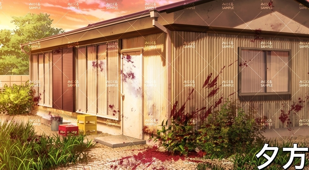 田舎の平屋(和風ホラー01-bg012_b)