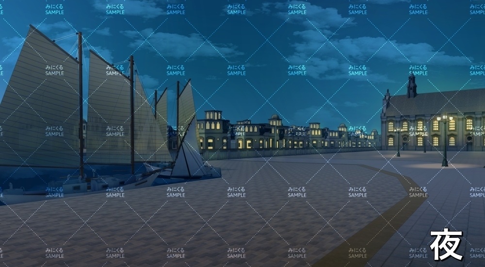 城下町の港_船あり(『ファンタジー編』part01(Boost)-dlfanfanmachi03_2)