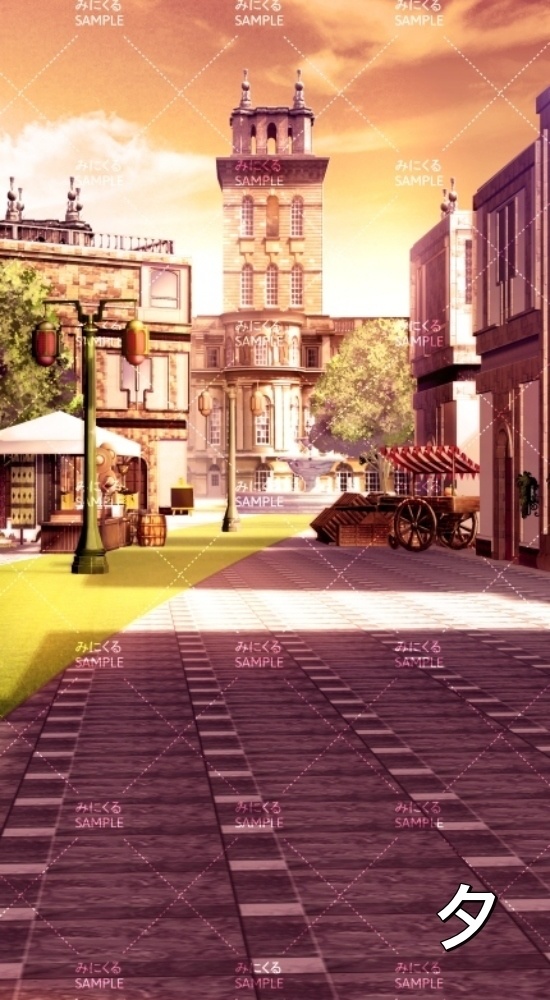 【縦】城下町②_城・屋台あり(『ファンタジー編』part01(Boost)-dlfanfanmachi02_6)