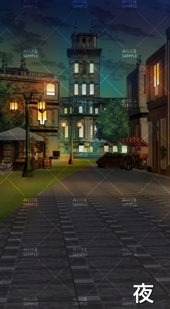 【縦】城下町②_城・屋台あり(『ファンタジー編』part01(Boost)-dlfanfanmachi02_6)