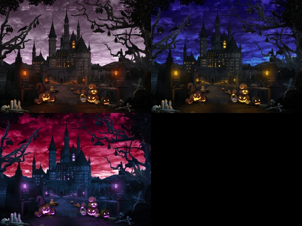みにくる背景CG素材集『ファンタジー編』part06(ハロウィンBoost)【背景素材集】