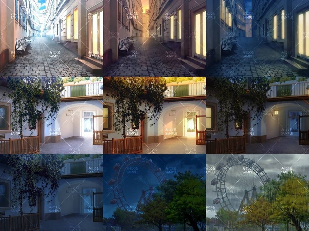 みにくる背景CG素材集『ヨーロッパ風編』part02-秋-【背景素材集】