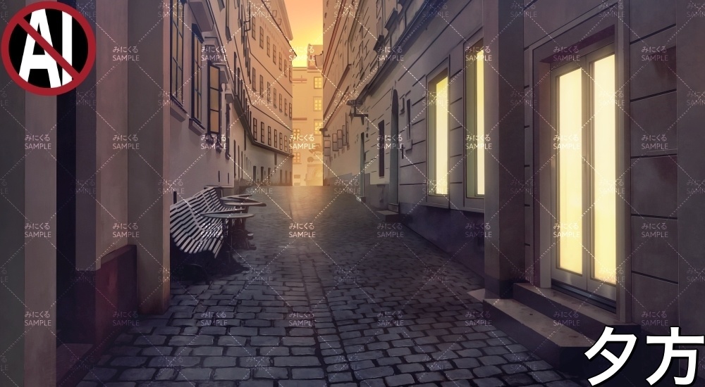 小路 ( ヨーロッパ風編part02-秋- alley)【背景素材】