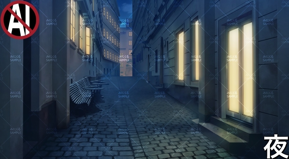 小路 ( ヨーロッパ風編part02-秋- alley)【背景素材】