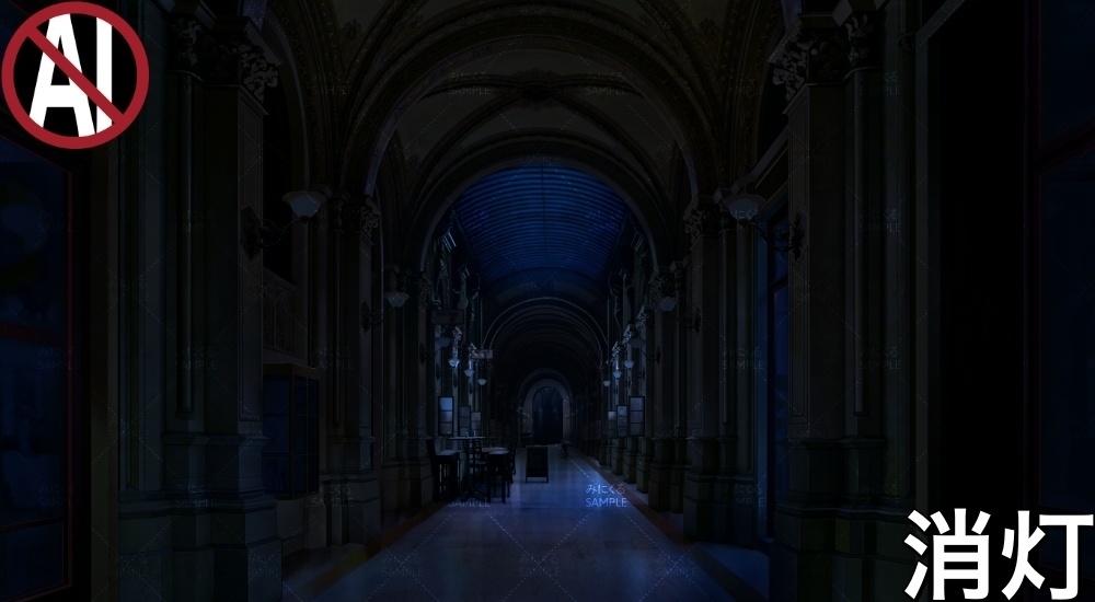 宮殿跡地の商店街 ( ヨーロッパ風編part02-秋- shoppingst)【背景素材】