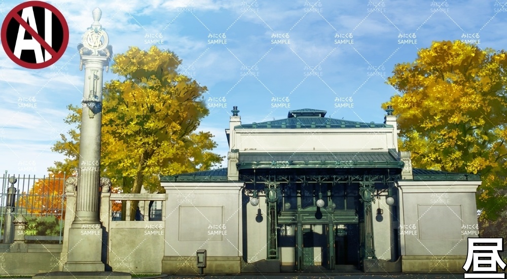 地下鉄の駅 ( ヨーロッパ風編part02-秋- station)【背景素材】