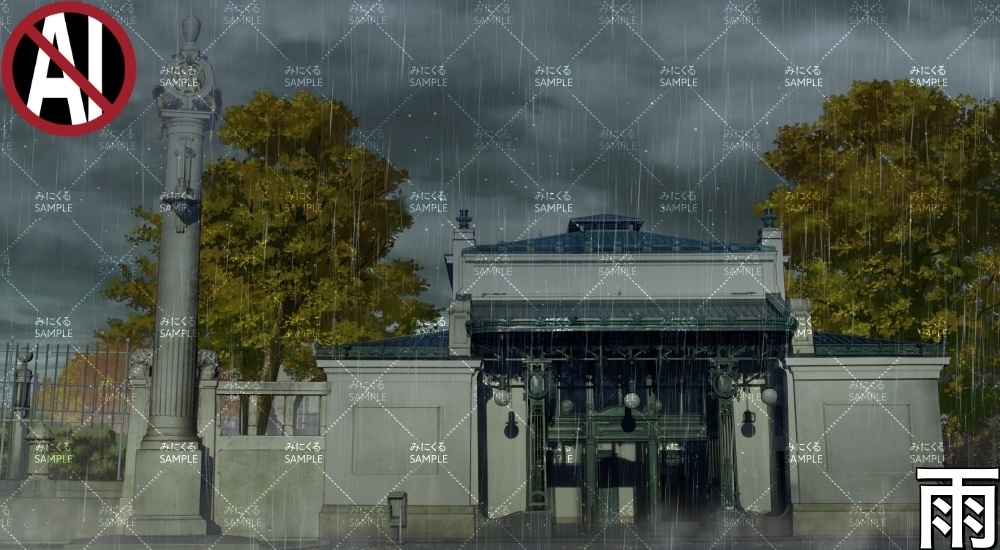 地下鉄の駅 ( ヨーロッパ風編part02-秋- station)【背景素材】