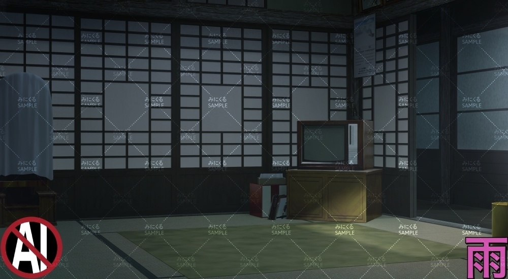 おばあちゃん家の部屋②11-12月 ( お部屋編 part01 - kotatsu02-1_d_11-12)【背景素材】