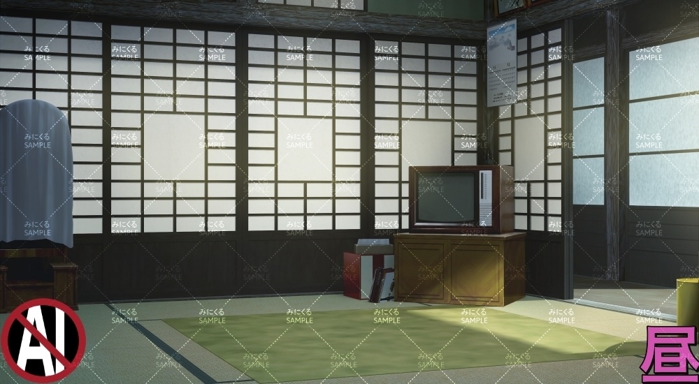 おばあちゃん家の部屋②11-12月 ( お部屋編 part01 - kotatsu02-1_d_11-12)【背景素材】