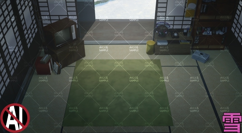 おばあちゃん家の部屋③ ( お部屋編 part01 - kotatsu03-1)【背景素材】