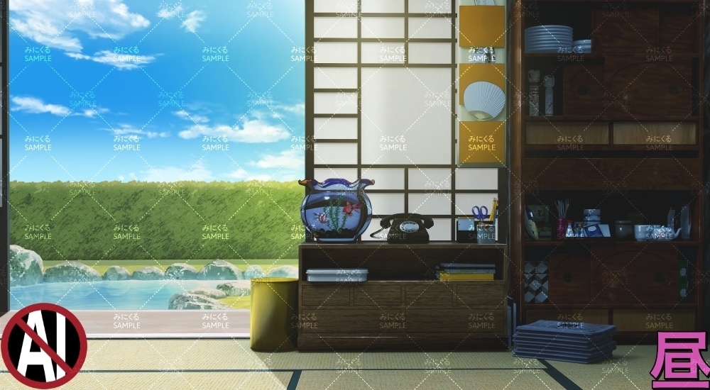 おばあちゃん家の部屋④ ( お部屋編 part01 - kotatsu05-1)【背景素材】
