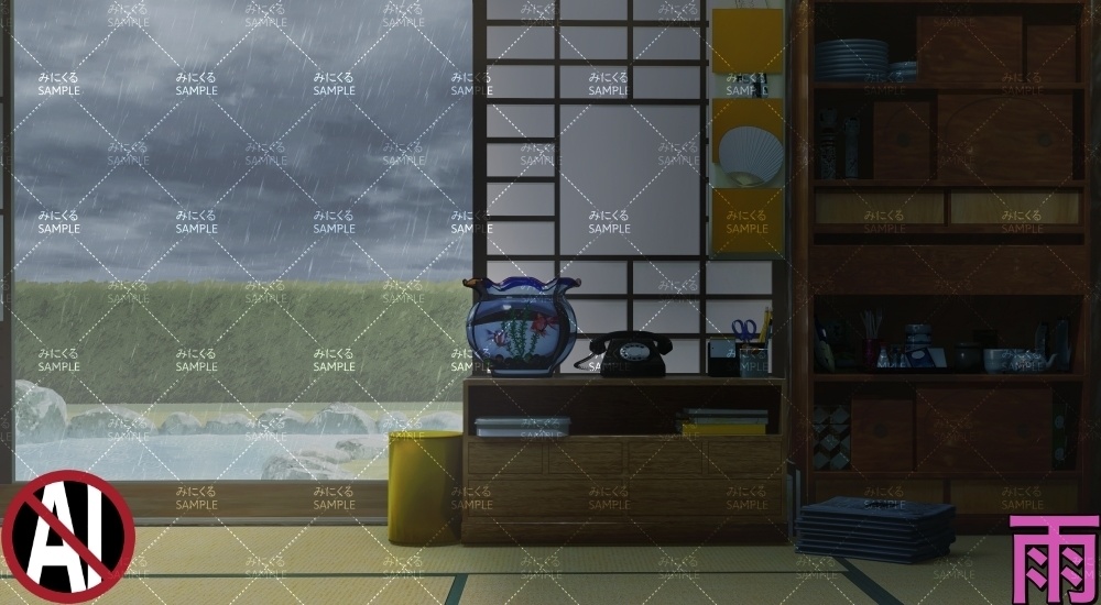 おばあちゃん家の部屋④ ( お部屋編 part01 - kotatsu05-1)【背景素材】