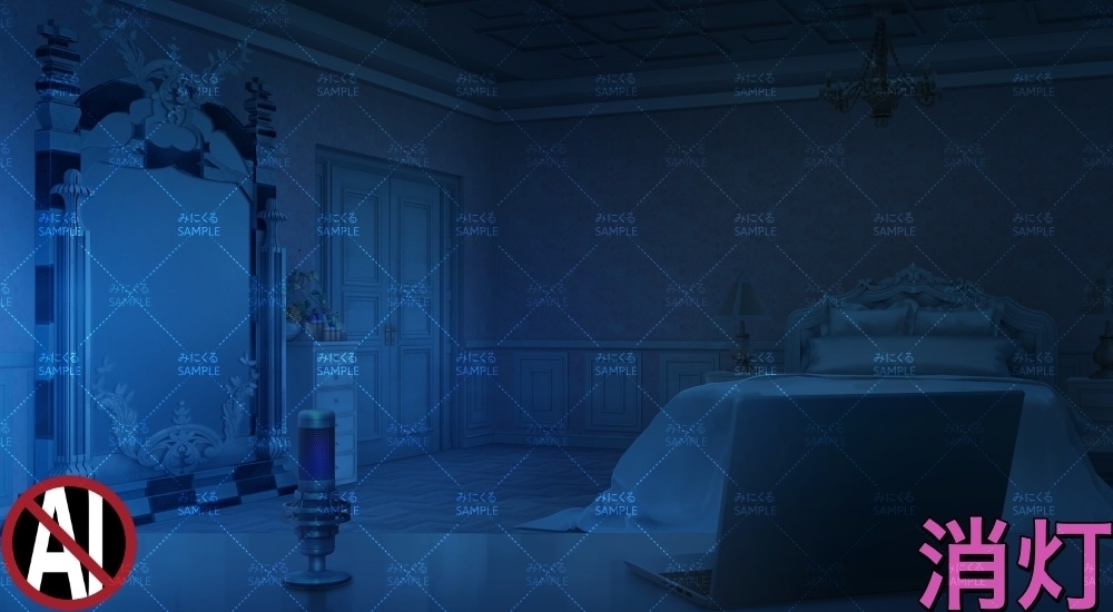 お嬢様の部屋①ピンク+小物 ( お部屋編 part01 - girly01-2_s_komono)【背景素材】