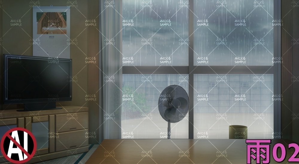 昭和の和室+テーブル ( お部屋編 part01 - japanese01-2)【背景素材】