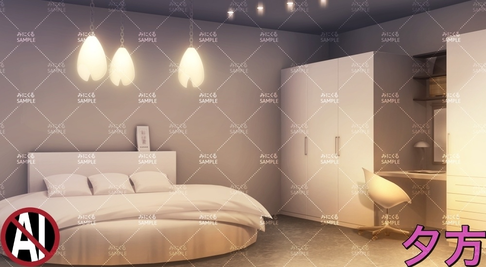 白いおしゃれな部屋 ( お部屋編 part01 - design01-1)【背景素材】