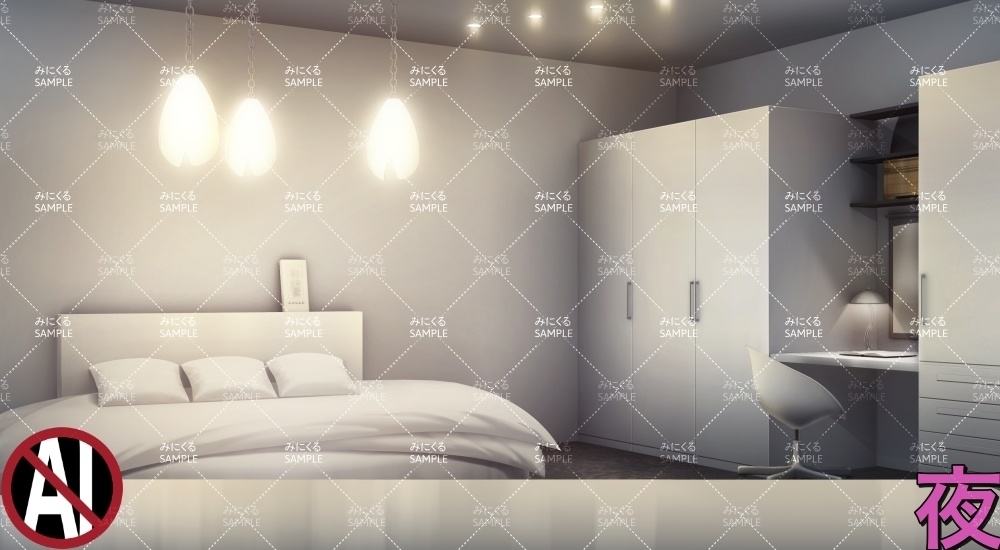 白いおしゃれな部屋+テーブル ( お部屋編 part01 - design01-2)【背景素材】