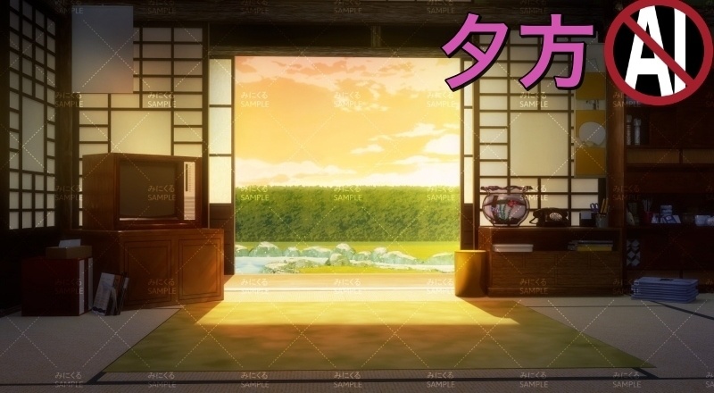 【動く背景】こたつと猫_パーツセット (お部屋01-kotatsu01)【正月素材】