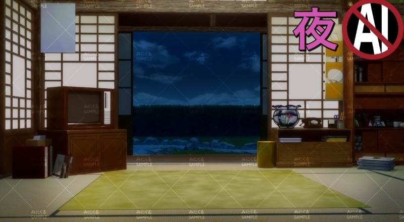 【動く背景】こたつと猫_パーツセット (お部屋01-kotatsu01)【正月素材】