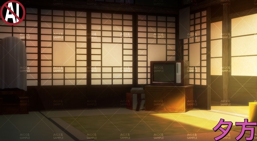 【動く背景】こたつと猫②_パーツセット (お部屋01-kotatsu02)【正月素材】