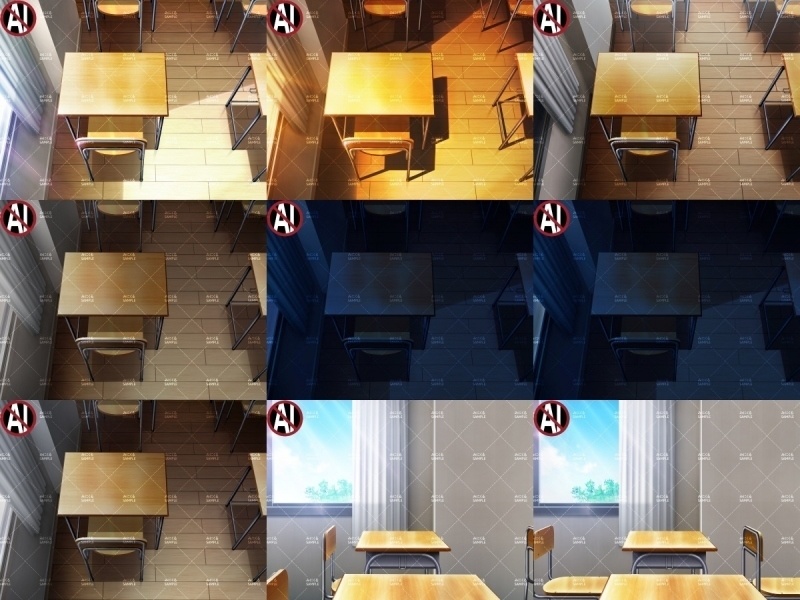 みにくる背景CG素材集『学園編』part11(Boost教室A)【背景素材集】