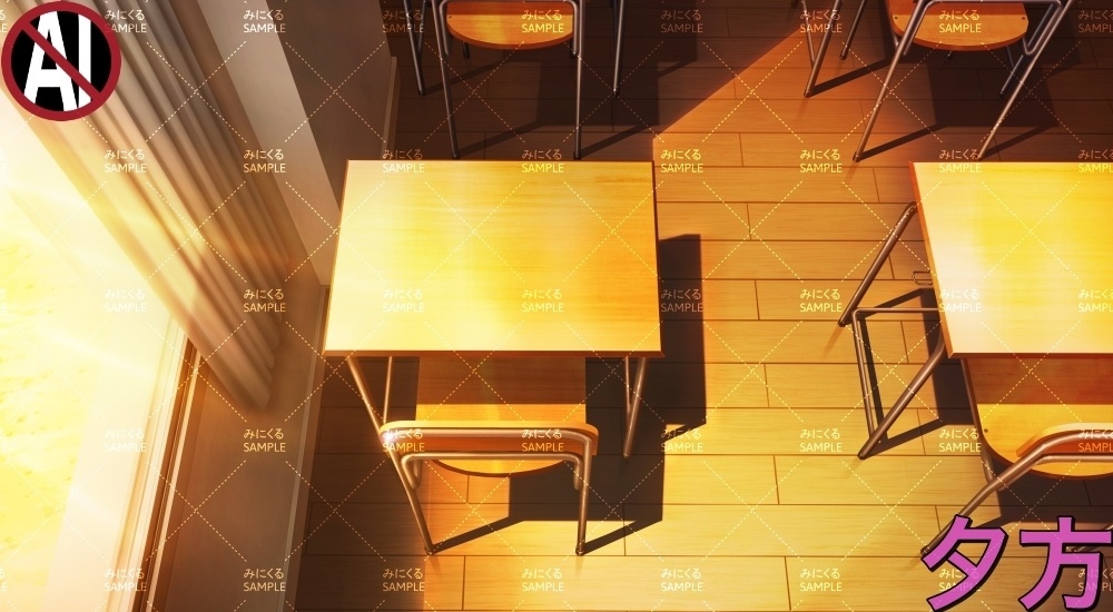 学校の机① ( 学園編 part11 Boost教室A - classroom01)【背景素材】